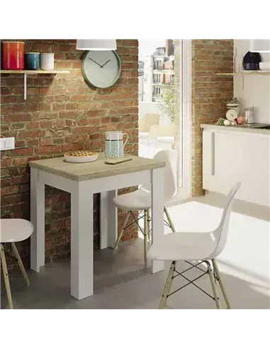 Riccardo White And Light Oak Effect Small Extending Dining Table, 3242