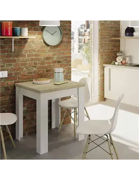 Riccardo White And Light Oak Effect Small Extending Dining Table, 3242