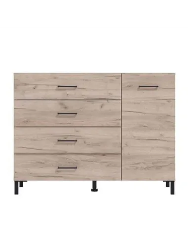 Romero Oak Effect 1 Door 4 Drawer Sideoard Storage Unit, 3276
