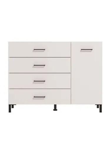 Romero White 1 Door 4 Drawer Sideoard Storage Unit, 3277