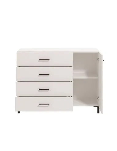 Romero White 1 Door 4 Drawer Sideoard Storage Unit, 3277