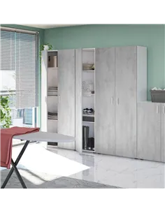 Ruben Narrow Grey & White 1 Door Universal Utility Storage Cupboard, 3245 2