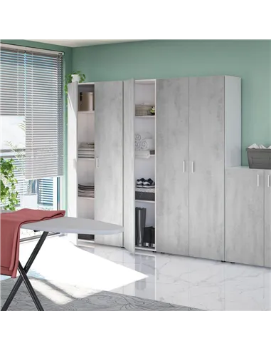 Ruben Narrow Grey & White 1 Door Universal Utility Storage Cupboard, 3245