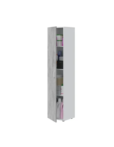 Ruben Narrow Grey & White 1 Door Universal Utility Storage Cupboard, 3245