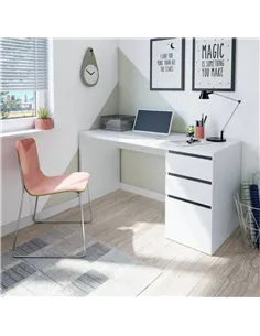 Sacramento Artic White Office Desk with Cupboard and Drawers, 3290 2