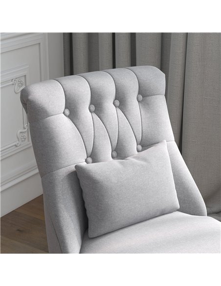 HOMCOM Fabric Single Sofa, Tub Chair, Upholstered Bedroom Chair with Pillow, Solid Wood Leg for Home, Living Room, Dining Room, 