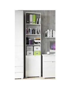 Santino Bookcase White Gloss 1 Door S12, 2620