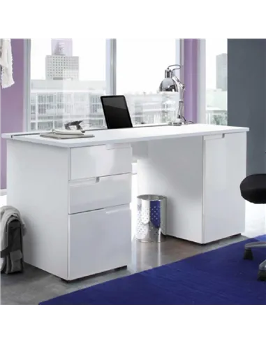 Santino Large White Computer Desk S15, 2617