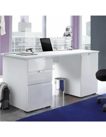 Santino Large White Computer Desk S15, 2617