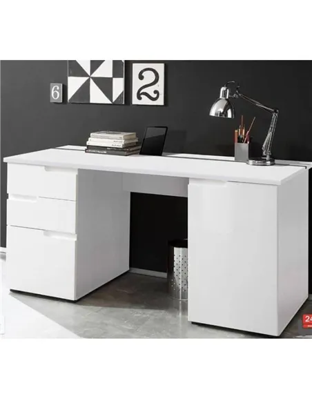 Santino Large White Computer Desk S15, 2617
