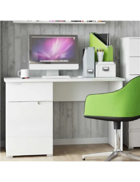 Santino White Gloss Computer Desk S14, 2619