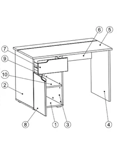 Santino White Gloss Computer Desk S14, 2619 2
