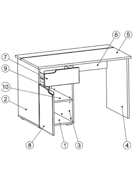 Santino White Gloss Computer Desk S14, 2619