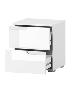 Santino White Gloss 2 Drawer Bedside Table S32, 2713 2
