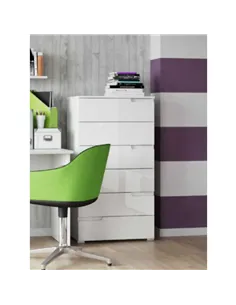 Santino White Gloss Chest Of Drawers S3, 2622