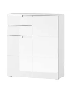 Santino White High Gloss Tall 2 Door Sideboard S7, 2923