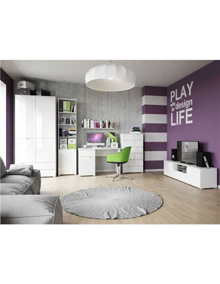 Santino White High 2 Door 2 Drawer Wardrobe S28, 2925