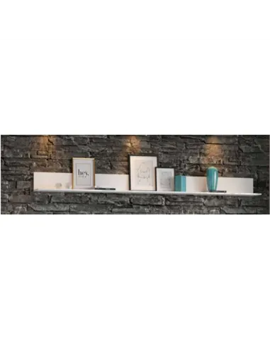 Santino White Gloss Long Floating Wall Shelf S24, 2939