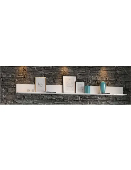 Santino White Gloss Long Floating Wall Shelf S24, 2939