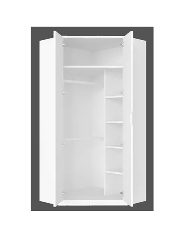 Santino White High Gloss Corner Wardrobe, 2943