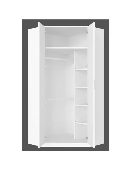 Santino White High Gloss Corner Wardrobe, 2943
