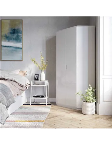 Santino White High Gloss Corner Wardrobe, 2943