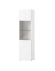 Santino White Gloss Tall 1 Glass Door Display Unit S25, 2951 2