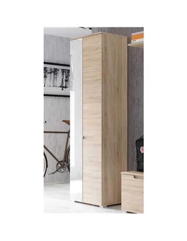 Santino Sonoma Oak Slim Wardrobe with Mirrored Door S22, 2987