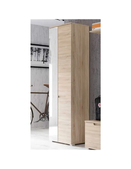 Santino Sonoma Oak Slim Wardrobe with Mirrored Door S22, 2987
