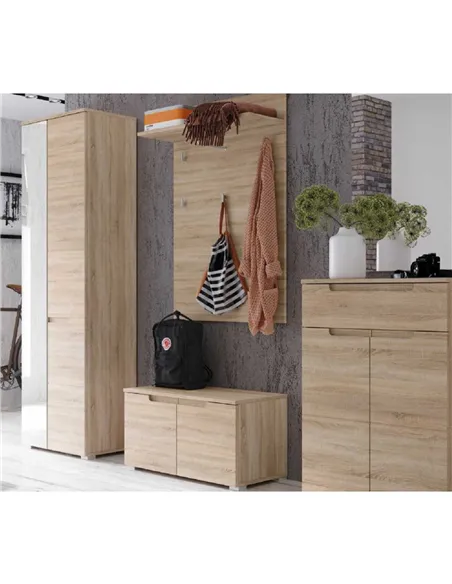 Santino Sonoma Oak Slim Wardrobe with Mirrored Door S22, 2987