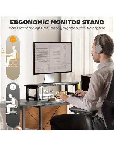 HOMCOM 168cm Reversible L Shaped Desk, Industrial Corner Computer Desk with Adjustable Shelf and Storage Bag, 240cm 2 Person PC 