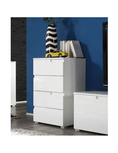 Santino White High Gloss Chest of Drawers S4, 2946