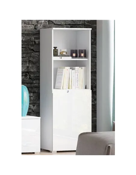 Santino White Short Narrow Bookcase, 2947