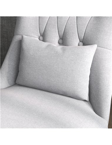 HOMCOM Fabric Single Sofa, Tub Chair, Upholstered Bedroom Chair with Pillow, Solid Wood Leg for Home, Living Room, Dining Room, 