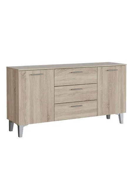 Santino Sonoma Oak Effect Large Wide 2 Door & 3 Drawer Sideboard, 3235