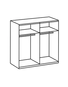 Seiko White & Mirrored Small Sliding Door Wardrobe 120cm, 3099 2