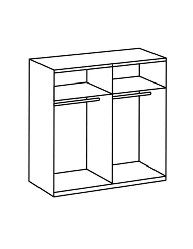 Seiko White & Mirrored Small Sliding Door Wardrobe 120cm, 3099