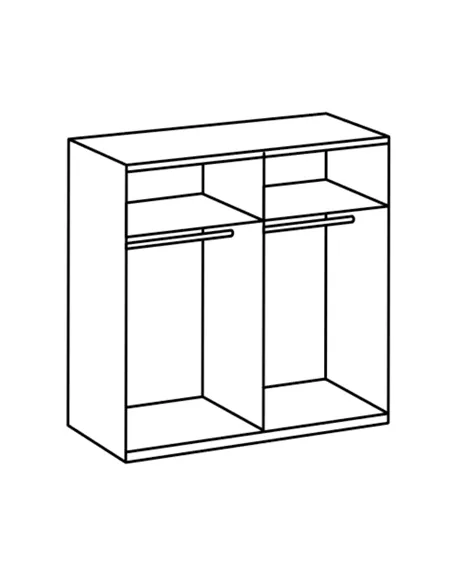 Seiko White & Mirrored Small Sliding Door Wardrobe 120cm, 3099