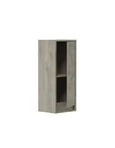 Shaarawy Grey Oak Effect 1 Door Wall Mounted Floating Bathroom Cupboard, 3225 2