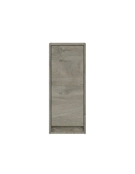 Shaarawy Grey Oak Effect 1 Door Wall Mounted Floating Bathroom Cupboard, 3225