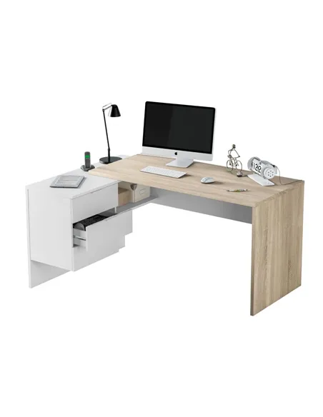 Siena Oak And White Reversible Desk, 2897