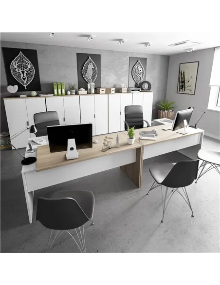 Siena Oak And White Reversible Desk, 2897