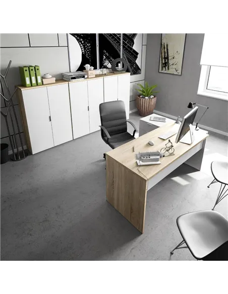 Siena Oak And White Reversible Desk, 2897