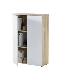 Siena Oak And White Storage Cupboard, 2898