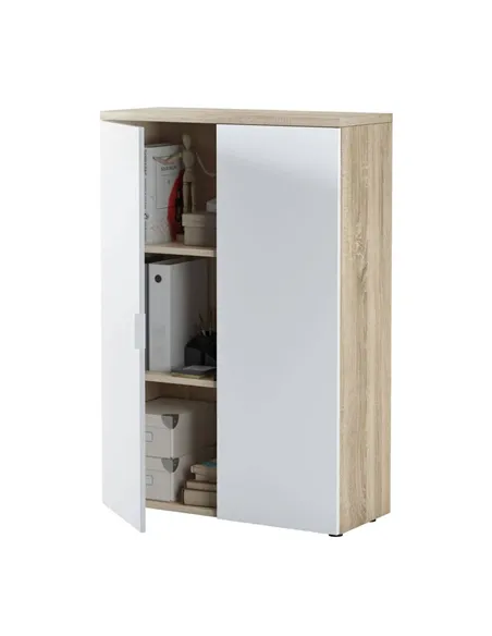 Siena Oak And White Storage Cupboard, 2898