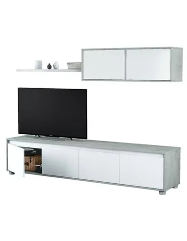 Simons Concrete Grey And White TV Entertainment Cabinet, 3217