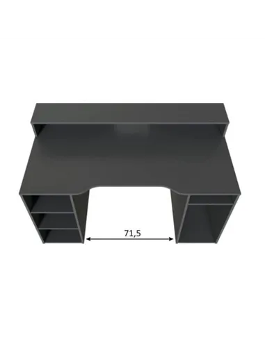 Sega Dark Grey Gaming Desk With Hutch, 3079