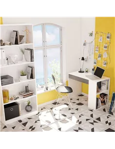 Sesko Grey and White Desk with Drawer and Shelves, 3131 2
