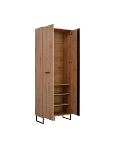 Sorrento Oak Effect Tall Slim 2 Door Wardrobe, 3125