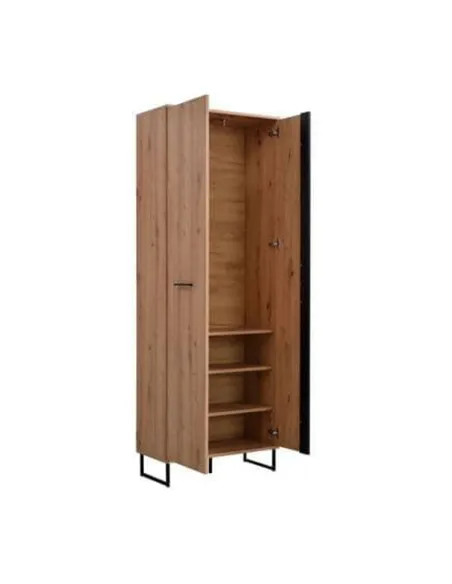 Sorrento Oak Effect Tall Slim 2 Door Wardrobe, 3125